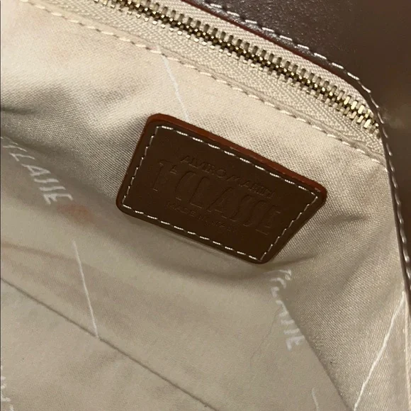 Alviero Martini Brown and Tan Shoulder Bag with Map Design - Picture 6 of 12